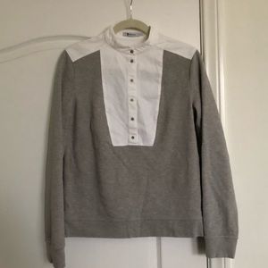 T By Alexander Wang grey and white sweatshirt